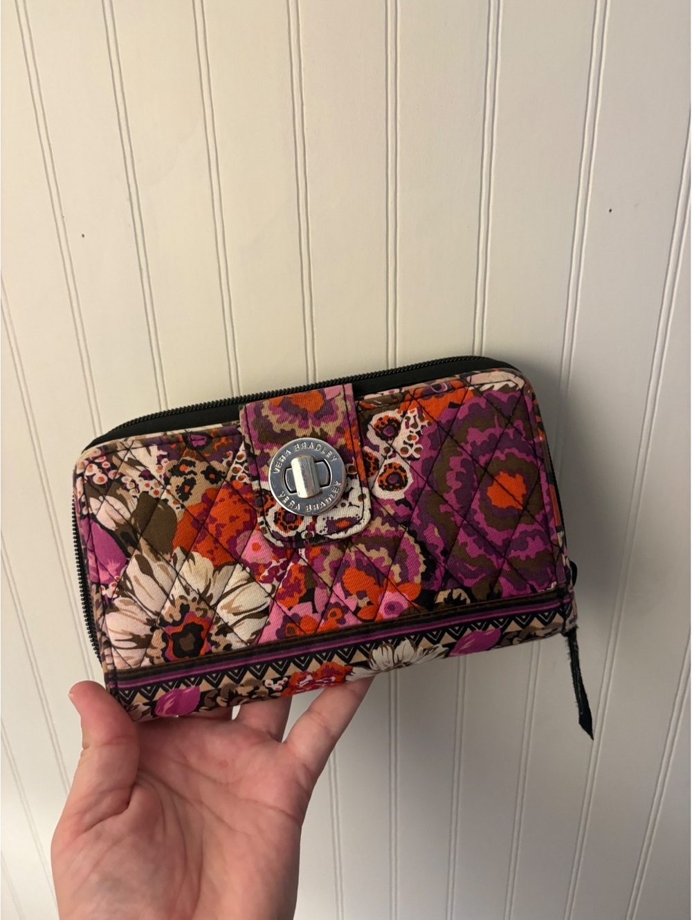 Vera Bradley Turn Lock Wallet in ROSEWOOD